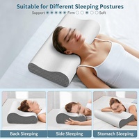 Oreiller ergonomique classique confortable en mousse à mémoire de forme, forme vague en bambou, personnalisé en usine, modèle 2026