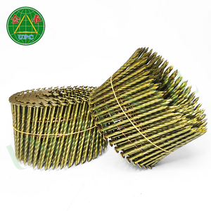 Clous en acier en bobine de 2,75 pouces, qualité industrielle, tête à motif, plaqués zinc jaune, directement de l'usine du Vietnam - Product Image 1