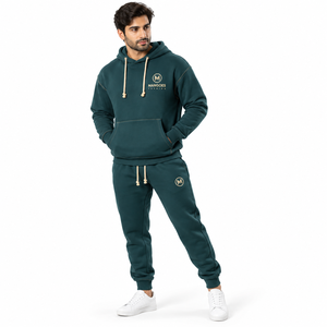 Conjunto de Chándal Personalizado al por Mayor para Invierno, Estilo Urbano, con Capucha, de Algodón y Forro Polar, Ecológico, de Corte Regular, con Estampado Lavado Ácido y Diseño Liso - Product Image 2