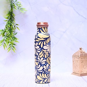 Printed Copper Water <b>Bottle</b> Designer Leakproof Ayurvedic Drinking <b>Bottle</b> with Artistic Print for Home Office Gym & Travel - Product Image 1
