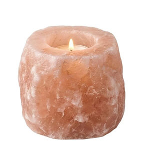 Porte-bougie en sel rose de l'Himalaya, support pour bougie chauffe-plat en pierre naturelle, décoration artisanale en sel pour la relaxation à la maison - Product Image 4