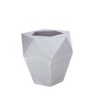 Kit de pot de fleurs en béton moderne à faire soi-même, forme géométrique, jardinière pour bureau, design minimaliste, finition durable non enduite