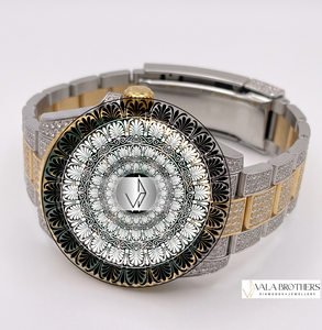 Montre Rolax Submarineerr avec Lunette en Diamants Moissanite, Cadran Vert, Cristal, Montre Analogique de Luxe pour Hommes, Quartz, Fermoir à Boucle Déployante - Product Image 5