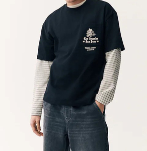เสื้อยืดคอกลม พิมพ์ลายตามสั่ง เสื้อผ้าผู้ชาย ไซส์ใหญ่ เสื้อทรงหลวม เสื้อยืดพิมพ์ลายผู้ชาย ขายส่ง สีซีดอ่อน ผ้าฝ้าย 100% - Product Image 6