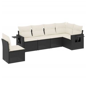 Ensemble de canapés de jardin noir et blanc crème - Product Image 2