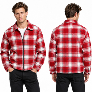 <b>Men</b> Turn Dwon Collar <b>Flannel</b> <b>Jacket</b> Plaid Turn Down Collar Winter <b>Jackets</b> <b>Men</b> Casual Wear Cotton Shirt <b>Jackets</b> With Side Pockets - Product Image 4