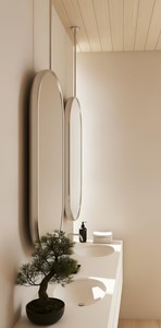 Espejo Ovalado con Marco de Metal Dorado, Decoración de Baño para Montar en el Techo, Espejo Decorativo Moderno - Product Image 2
