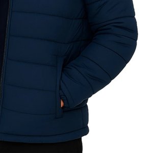 Nouvelles vestes matelassées à capuche pour hommes, bleu marine, de haute qualité, design personnalisé, tendance streetwear, fermeture éclair, vente chaude - Product Image 1
