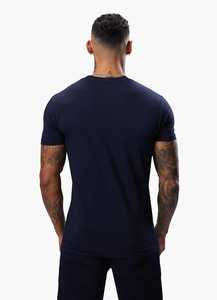 <b>Navy</b> <b>Blue</b> 100% Cotton <b>Mens</b> Athletic <b>T</b>-<b>Shirt</b> Short Sleeve Quick Dry Breathable Performance Gym Training Fitness Sportswear - Product Image 4