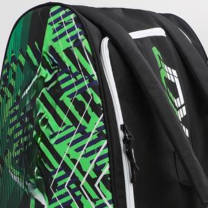Bolsa Deportiva para Raquetas ZYDAR SPORTS, 30-40L, Poliéster Impermeable, Cierre de Cremallera, Diseño con Patrón Negro, Verde y Azul, para Tenis - Product Image 6