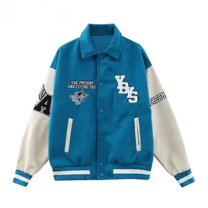 Nieuwe Design Mode Losse Varsity Heren Jassen Custom Chenille Patches Letterman College Bomber Baseball Jack Voor Heren