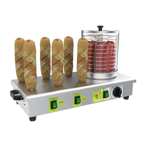 Lonnice Automatic Sausage Warming Commercial Machine Electric Hot Dog Warmer With Baguette Heating Rod For Snack Cafe Food Truck
