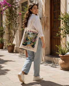 Bolsa de Mano de Lona con Estampado de Paisaje Australiano y Bordado, Reutilizable para Compras Diarias, Proveedor - Product Image 3