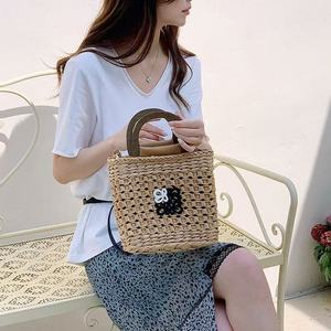Straw Woven Shoulder <b>Bag</b> With Bow Applique Bohemian Style <b>Summer</b> Crossbody <b>Bag</b> For Daily Use - Product Image 1