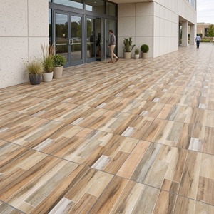 Carreaux de sol en porcelaine série bois 600x600mm finition mate design rustique pour usage intérieur salon modèle 6050 - Product Image 6