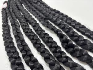 Premium Dyed Raw Lotus Hair Fiber Natural Black Eco-Friendly <b>Braided</b> Fiber for Hairpieces <b>Braiding</b> <b>Accessories</b> Handicraft Use - Product Image 4