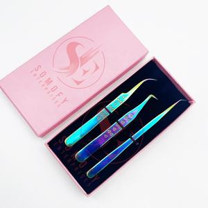 Pince à épiler de précision Somofy Enterprises, professionnelle, en acier inoxydable, avec design de poignée en forme de cœur, pointes en fibre lisses - Product Image 5