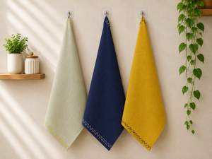 Essuie-tout en microfibre jaune moutarde, doux, absorbant, séchage rapide, en polaire corail, pour la cuisine - Product Image 4