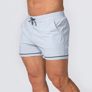 Pantalones Cortos Deportivos Casuales para Hombre, de Lona con Estampado de Letras Rojas, Tejidos, Transpirables, con Logotipo Frontal, Cintura Media con Cordón Ajustable, de Secado Rápido - Product Image 6