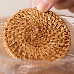 Modern Handwoven Rattan Placemats Coasters Combo Bedroom Home Dining Table kitchen decoration in India - Product Image 5