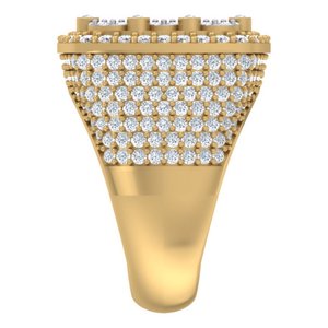 Bague de cocktail pour homme en argent plaqué or avec perle d'eau douce et moissanite taille brillant rond, sertie pavé, luxe pour usage quotidien - Product Image 4