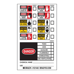 Etiquetas de Seguridad Industriales Autoadhesivas Brady, Lista de Verificación de EPP Duradera para Áreas de Trabajo con Maquinaria, Hechas en Corea - Product Image 3