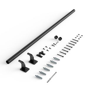 Corrimano per Scale in Alluminio Zincato Nero da 4 Piedi, Montaggio a Parete, Diametro Tubo 1,26 Pollici per Uso Interno ed Esterno - Product Image 1