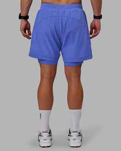 Shorts de sport pour hommes, couleur unie, taille mi-haute, élastique, séchage rapide, bleu, personnalisable avec poche, shorts flexibles, shorts de course, OEM ODM - Product Image 3