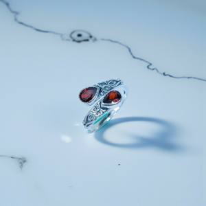 Anillos de Plata 925 con Granate Tallado, Anillos de Plata de Ley con Gemas Facetadas, Joyería de Plata a Precio Mayorista - Product Image 2