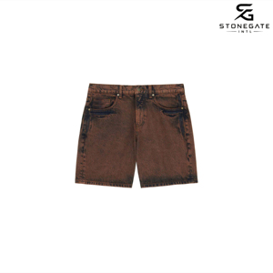Shorts Bermuda en Jean Taille Haute pour Homme, Style Décontracté en Coton Lavé, Fermeture Boutonnée, Poches, Short d'Été 2026 - Product Image 1