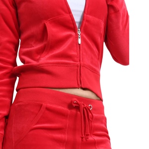 Conjunto Deportivo Morado con Capucha para Mujer, Pantalones Largos de Color Sólido, Casuales, con Bolsillos Laterales, Transpirables, para Otoño - Product Image 6
