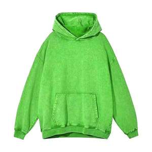 เสื้อฮู้ดดี้สไตล์วินเทจแบบเปล่าสำหรับผู้ชาย ล้างสีแบบแอซิดวอช แต่งสีเพ้นท์  ผ้าฟลีซสำหรับฤดูหนาว สตรีทแวร์ - Product Image 1