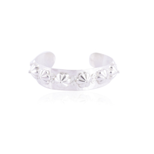 Silver Mountain Geometric Studded Open Cuff Sterling Silver <b>Charm</b> Bracelet Antique Silver Adjustable Minimalist Modern Unisex - Product Image 5