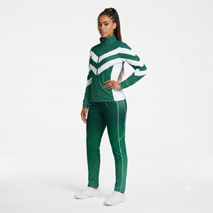 Custom Women Cheerleading Tracksuit Full Zip Athletic <b>Jacket</b> and Matching Pants Team Training Sportswear Uniform Set - Product Image 2