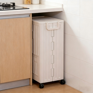 Large Capacity <strong>Rectangle</strong> Injection Molded Foldable Plastic Storage Box with Wheels Stackable Home Organizer <strong>Bin</strong> (70L-80L) - Product Image 4