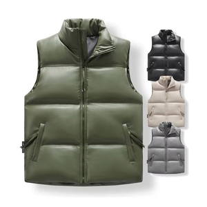 Mens <b>Leather</b> Waist <b>Jacket</b> <b>Sleeveless</b> Faux <b>Leather</b> <b>jacket</b> 2026 - Product Image 3
