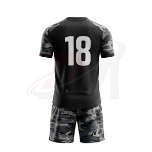 ชุดยูนิฟอร์มฟุตบอลขายส่ง เสื้อ กางเกงขาสั้น ซับเหงื่อ ชุดกีฬาฟุตบอลแบบกำหนดเอง โรงงาน OEM - Product Image 3