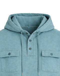 Sudadera con Capucha Azul Turquesa para Hombre, con Cierre de Botones, Bolsillo Doble en el Pecho, Estilo Casual Urbano, Fabricante Personalizado - Product Image 4