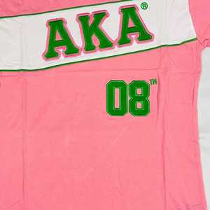 T-shirt rose AKA pour femme, broderie lettres grecques, col rond athlétique, qualité supérieure - Product Image 4