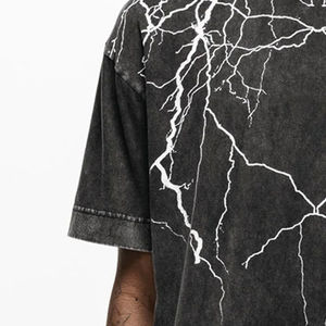 T-shirt d'été ample personnalisé pour homme, style vintage, délavé à l'acide, avec épaules tombantes, gaufré, pour l'extérieur, vente en gros - Product Image 4