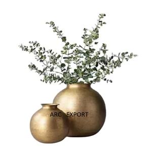 Ensemble De 2 Dessus De Table En Laiton En Métal Couleur Or Antique Décoration De Table De Mariage Et D'événements Vases À Fleurs Et Pots Au Prix De Grossiste - Product Image 1