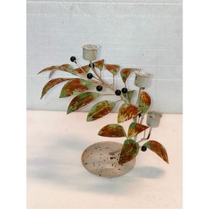 Antique Metal Branch Candle Holder Vintage 3 Candelabra T-<b>Light</b> Stand <b>Leaf</b> Metal Candlestick Wholesale Home Wedding Decoration - Product Image 1