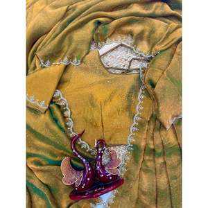 Saree adornado con diamantes para fiestas Hermosa ropa india y pakistaní con trabajo Jarkhan - Product Image 2