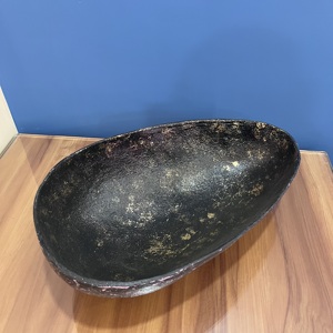 Bandeja de Almacenamiento Decorativa Moderna en Forma de Huevo, de Aluminio, Acabado Negro y Dorado, Decoración para el Hogar, Artesanía Metálica, Diseño Artesanal, TR600 - Product Image 3