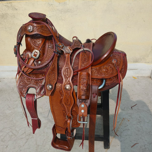 Selle de cheval de qualité supérieure |   Selle Western en cuir de bonne qualité pour cheval avec accessoires en acier inoxydable |   Équipement d'équitation durable |   Édition 2026 - Product Image 1