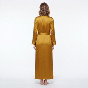 <b>Women</b> Long Satin <b>Robe</b> Full Length V-Neck Sleepwear With Belt Silk Material Autumn Wear Satin <b>Robe</b> Gown <b>Women's</b> - Product Image 3