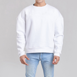Pull-over col rond en coton 100 % pour homme, tricot uni, personnalisable OEM, vente en gros - Product Image 1