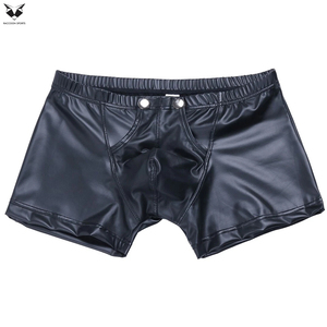 Slim Fit <b>Men</b> Faux Leather Cheeky Buckled Boxer Shorts <b>Trunks</b> Lingerie Underwear Clubwear Premium Quality Fashion Raccoon Sports - Product Image 4