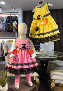 Vestido de algodón de pollo de estilo largo de nuevo diseño para niñas y niños para fiestas de primavera traje de princesa con toque negro para niños - Product Image 2