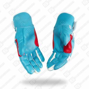 Gants de baseball souples et résistants bleu clair pour receveur, nouveau design unique, manchette courte, en cuir doux et confortable - Product Image 4